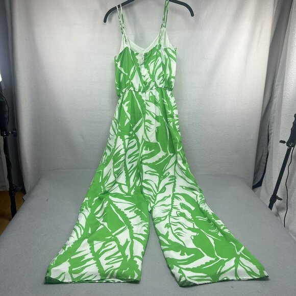 Lilly Pulitzer x Target Jumpsuit XS Green Palm Boom Boom, Wide Leg Preppy - Picture 4 of 16